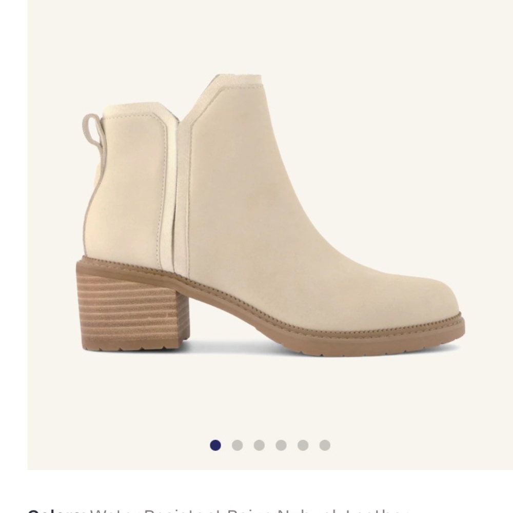 Toms Cream Ankle Booties Suede Slip-On - Picture 4 of 4